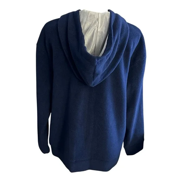 Vintage Winnie The Pooh 1/4 Zip Hoodie Fall Leaves Women's Medium Sz Blue Fleece - Picture 4 of 16